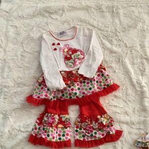 Girls Set Red n White 2/3t